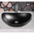 Hand Hammered Aluminum 19 inch Harbor Oval Vessel Bathroom Sink - Matte Black